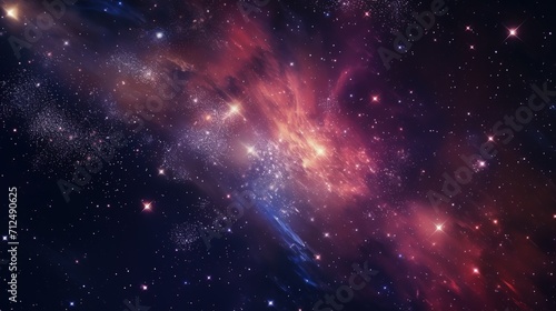 Cosmos Space Filled with Countless Stars. Blue Purple Pink Colors, Celestial, Universe, Astronomy © Humam