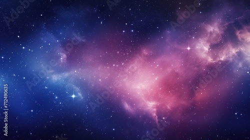 Cosmos Space Filled with Countless Stars. Blue Purple Pink Colors, Celestial, Universe, Astronomy 
