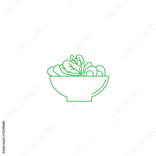 vegetable bowl icon logo design vector