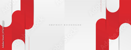 Abstract red and white with stripe line on gradient white background