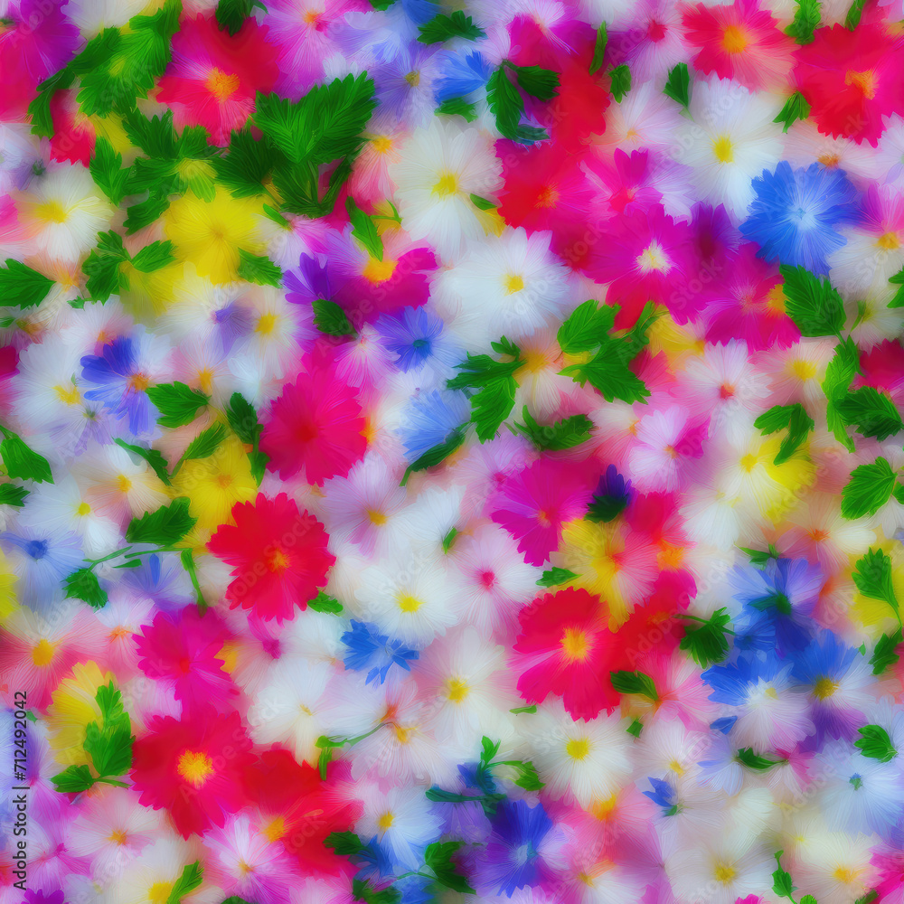 flowers. Abstract seamless pattern. AI generated. flowers. Abstract seamless pattern. AI generated.