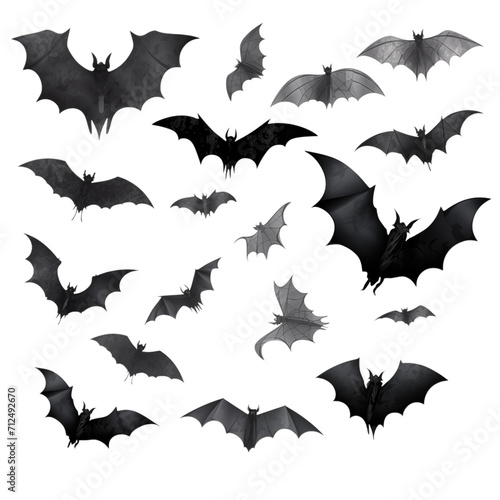 Bats Silhouettes AI-Generated Group of Vampire Bat Flying 