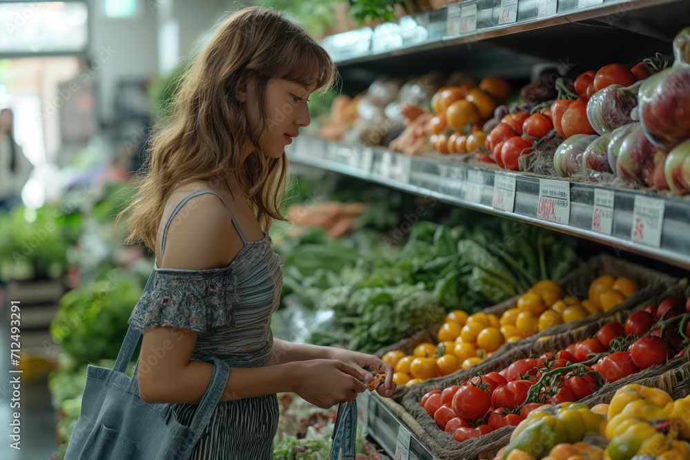 Imagine a vibrant and bustling grocery store filled with fresh produce.  