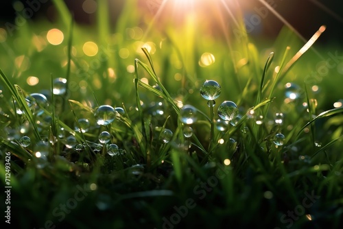 Dew drops on the grass illustration.