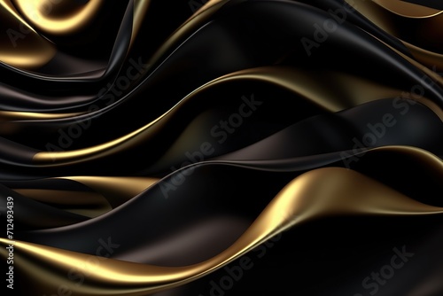 Background of black and gold fabric illustration.