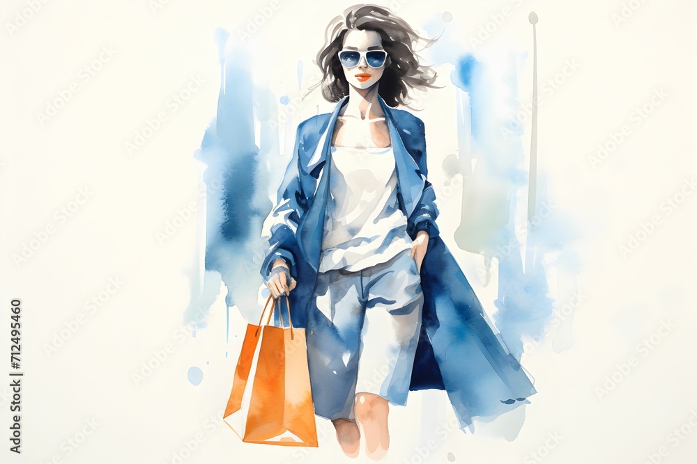 Watercolor Art Fashion Women