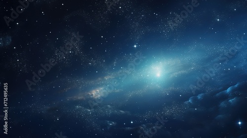 Cosmos Space Filled with Countless Stars. Blue Color, Celestial, Universe, Astronomy 