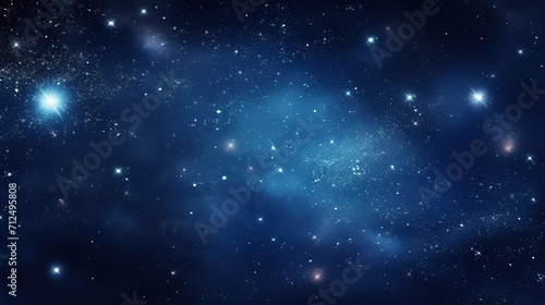 Cosmos Space Filled with Countless Stars. Blue Color, Celestial, Universe, Astronomy © Humam