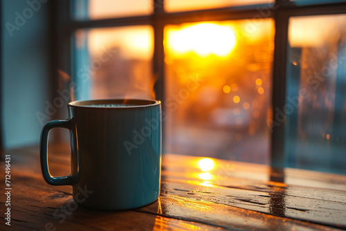 café au lever de soleil