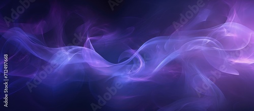 Fractal art with violet waves, digital illustration, dark matter mist. photo