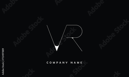 VR, RV, V, R Abstract Letters Logo Monogram