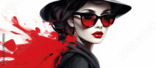 Fashion illustration of a woman's stylish picture.
