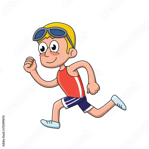 Runner. Cartoon style vector illustration