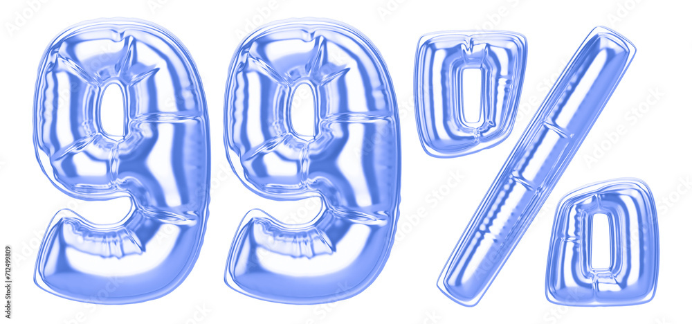 99 Percent Blue Balloon 3D Number 99 Percent Blue Balloon 3D Number