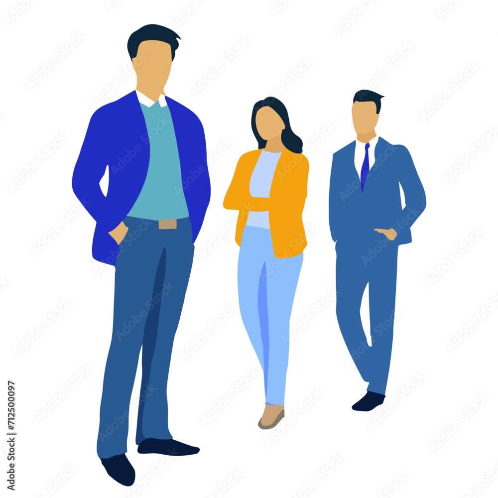 Vector figures of people, businessmen, and woman, Vector illustrations