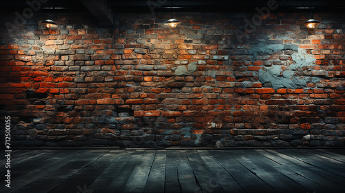Darkroom brick wall grunge texture background AI-generated Image