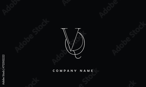 VQ, QV, V, Q Abstract Letters Logo Monogram