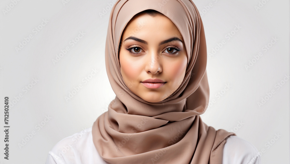 girl wearing hijab isolated on a bright white background girl wearing hijab isolated on a bright white background