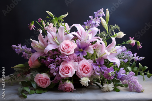 bouquet of pink roses