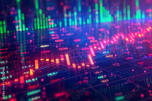 Financial insights Digital stock market graph for forex trading trends