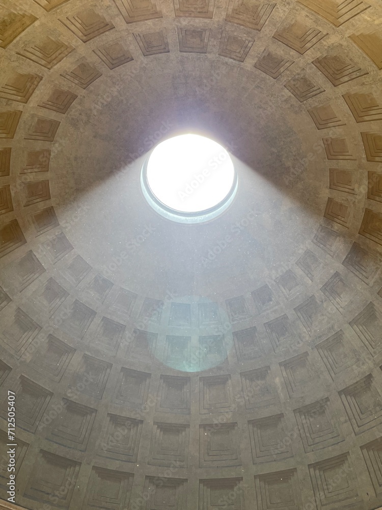 inside the dome of the pantheon city