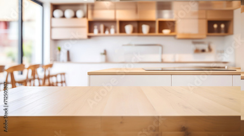 Design template with copy space on a wooden countertop
