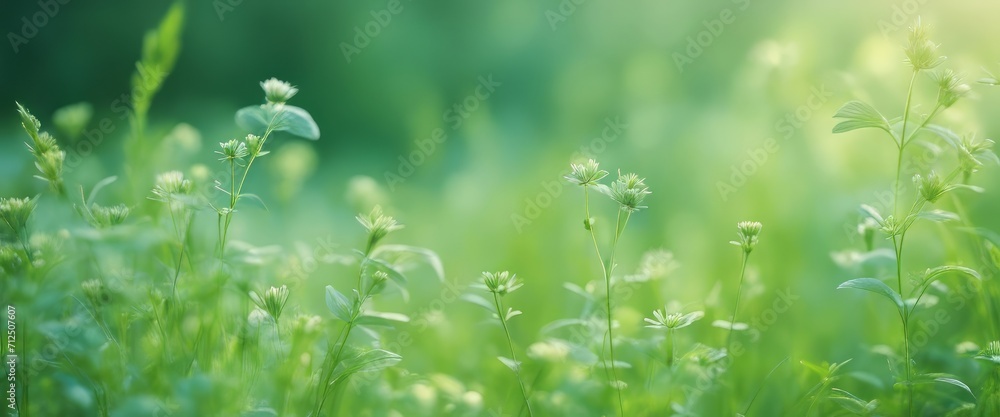 summer and spring template herbal background In gently blue And light green blurred tones summer and spring template herbal background In gently blue And light green blurred tones