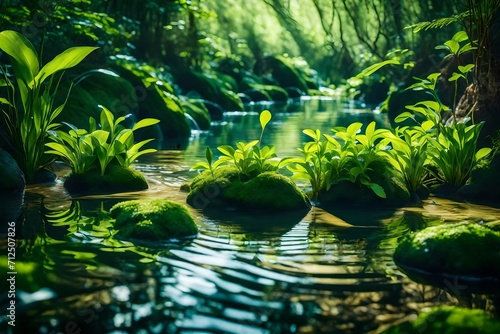 tropical forest pond