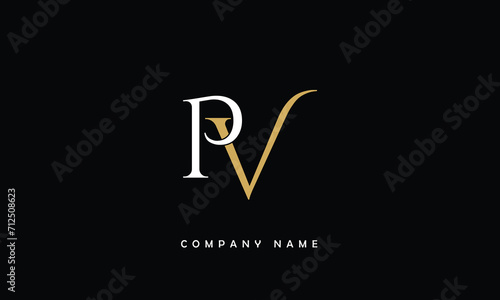 VP, PV, V, P Abstract Letters Logo Monogram