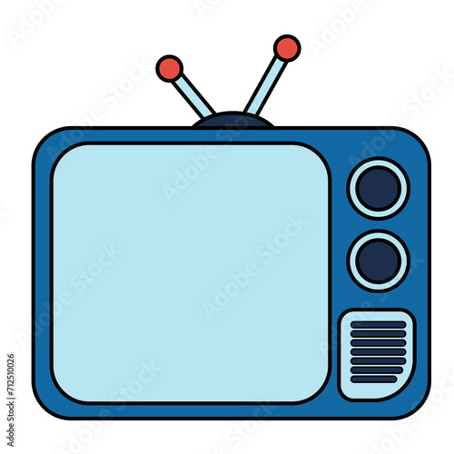Television Vector Illustration with sticker style. Isolated on transparent background