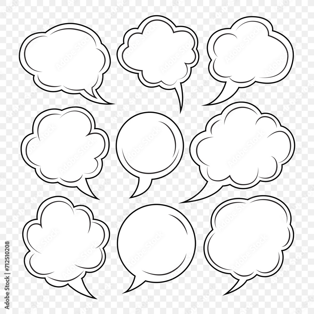 Empty speech bubble set. Ready to apply to your design. Vector illustration. Empty speech bubble set. Ready to apply to your design. Vector illustration.