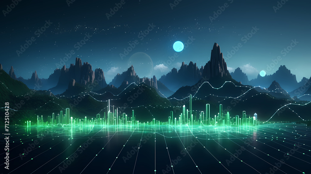 Fototapeta premium Technology abstract lines background and light effects, technology sense background
