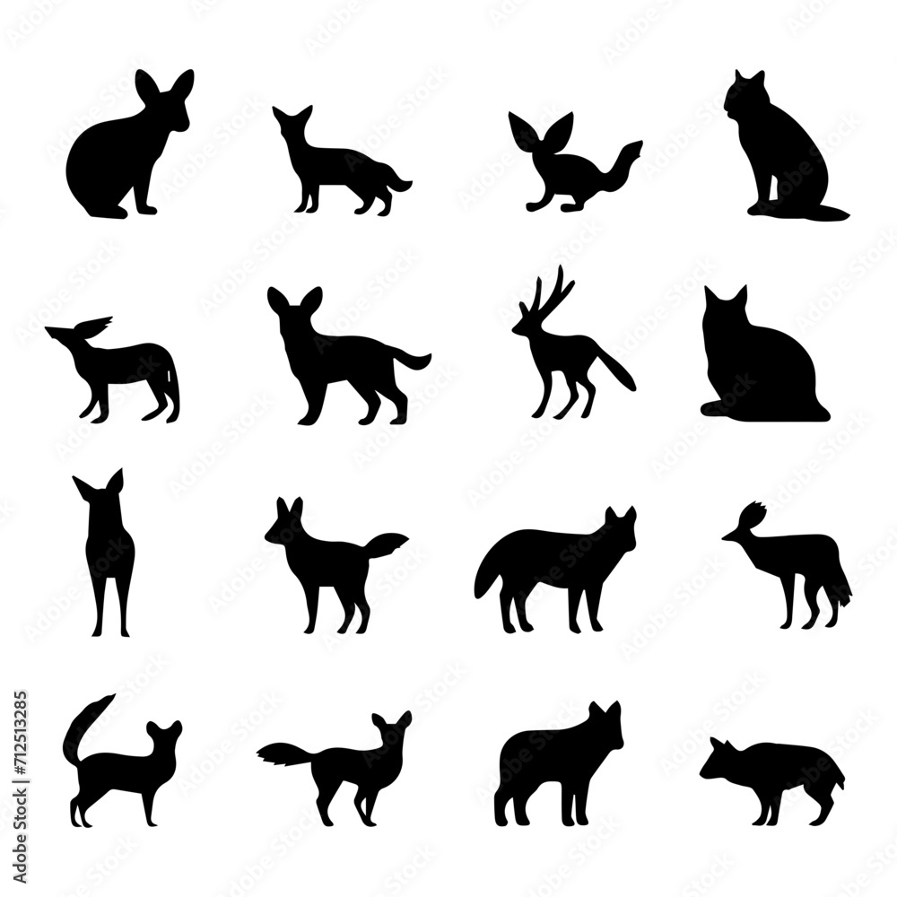collection of animals silhouettes
