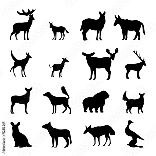 set of animals silhouettes