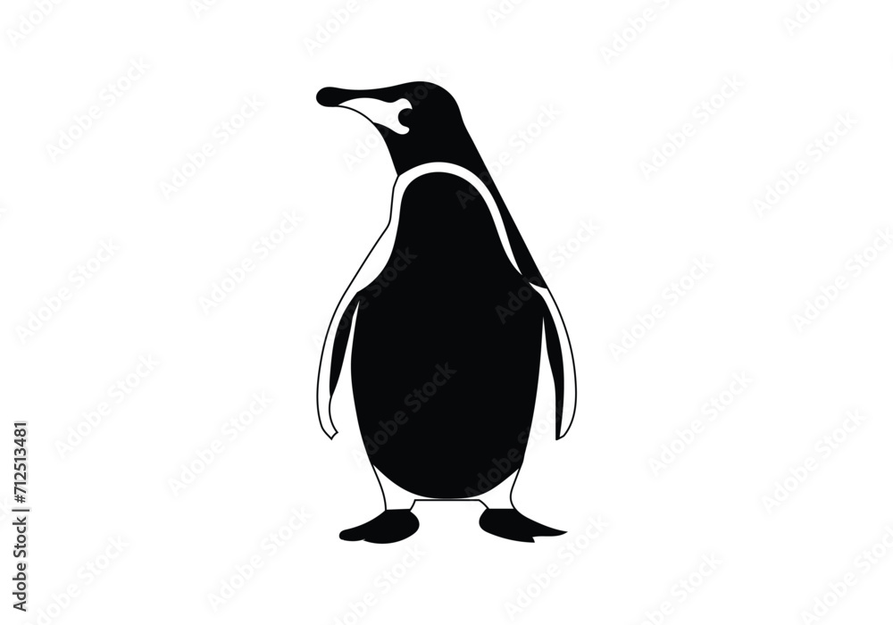 Fototapeta premium minimal style Chinstrap Penguin icon illustration design