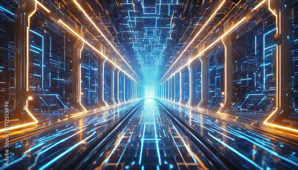 Fototapeta premium Futuristic technology abstract background with lines for network Abstract Technology Communication Concept.