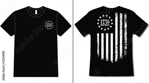 Betsy Ross 1776 13 Stars Distressed USA Flag T Shirt