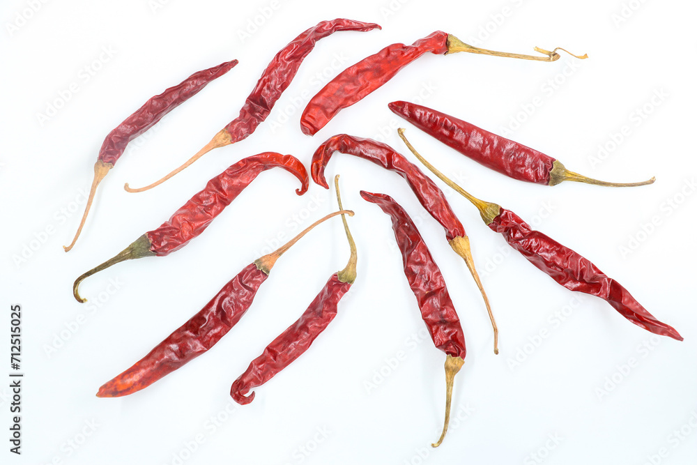 Dried red chili peppers, spices,peper, paprika on white background. Dried red chili peppers, spices,peper, paprika on white background.