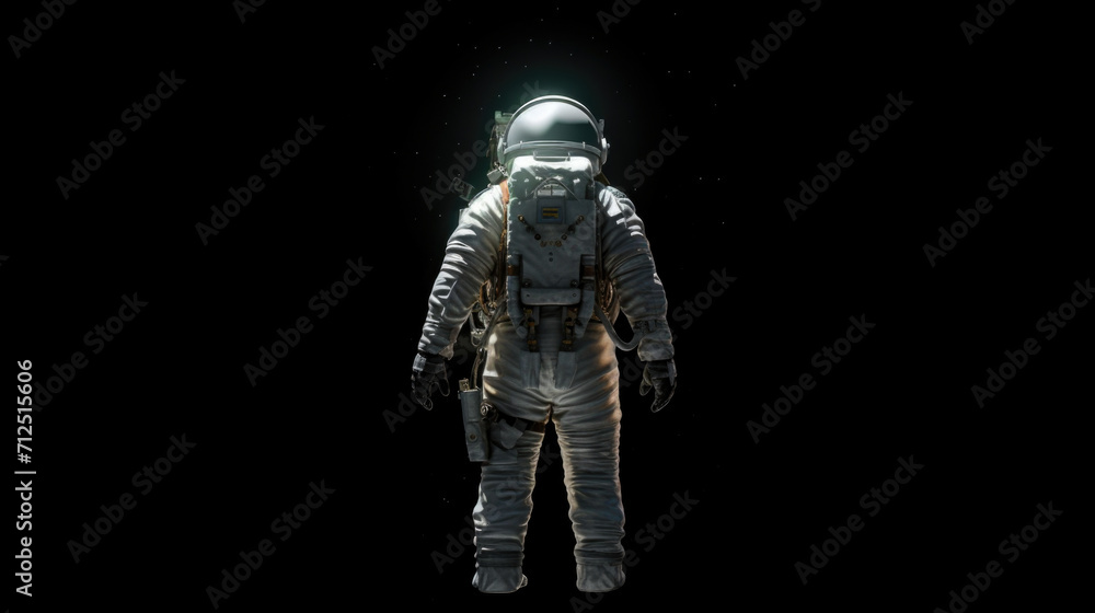 Astronaut stand on space background with stars. Spaceman in spacesuit. Cosmic concept Astronaut stand on space background with stars. Spaceman in spacesuit. Cosmic concept