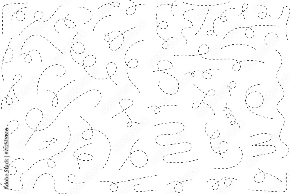 Hand drawn curve dotted line vector. Hand drawn curve dotted line vector.