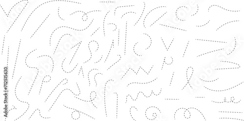 Hand drawn curve dotted line vector.
