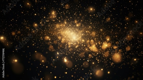 Cosmos Space Filled with Countless Stars. Gold Color, Celestial, Universe, Astronomy 