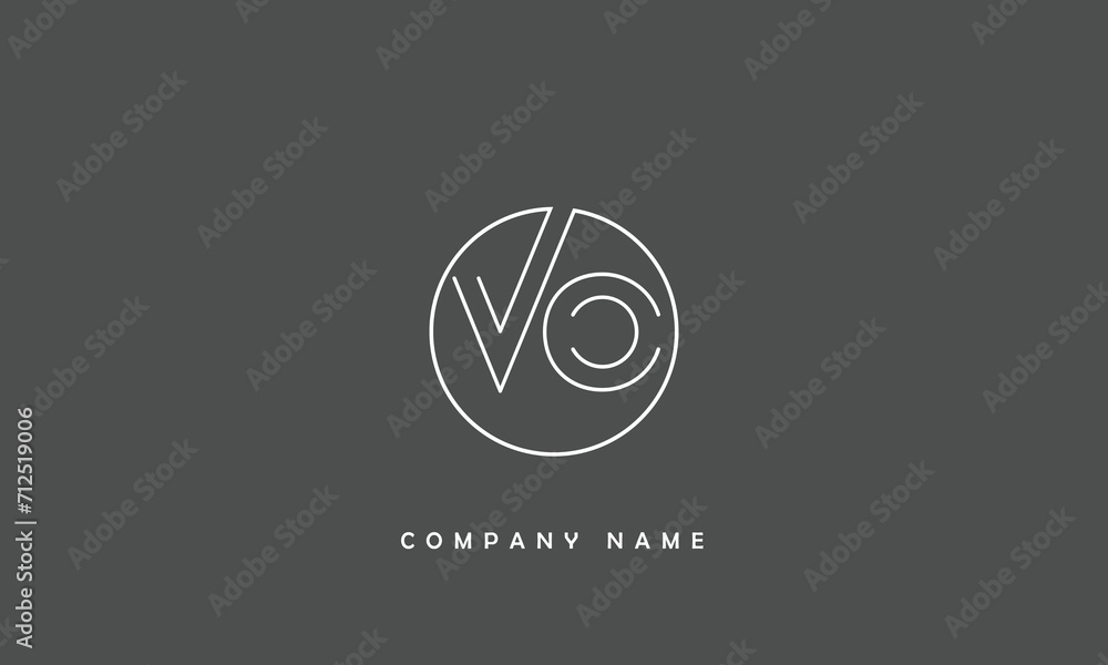 Obraz premium VO, OV, V, O Abstract Letters Logo Monogram