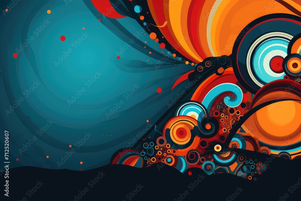 Abstract colorful background with circles and space for text. Abstract background for March 2: National Old Stuff Day