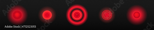Neon circle glowing dot. Round transparent colored neon red point vector