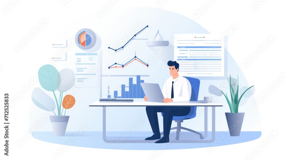 a Data Analyst, icon illustration, flat design a Data Analyst, icon illustration, flat design