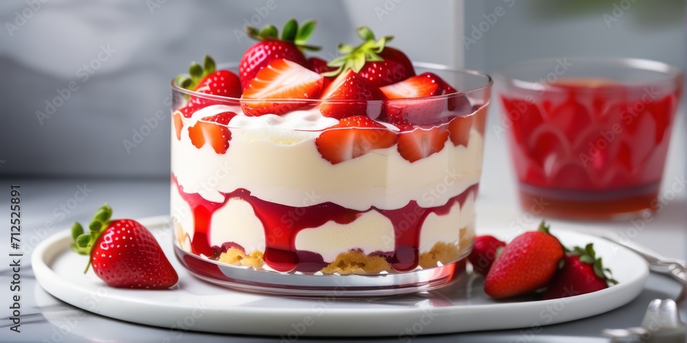 Berry dessert, cheesecake, trifle, mouse in a glass.. Dessert in glasses with fresh strawberries, whipped cream and biscuit. romentic Healthy food, vegan food. sugar, gluten and lactose free homemad. Berry dessert, cheesecake, trifle, mouse in a glass.. Dessert in glasses with fresh strawberries, whipped cream and biscuit. romentic Healthy food, vegan food. sugar, gluten and lactose free homemad.