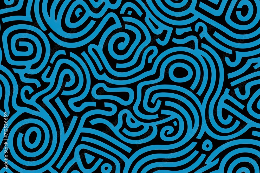 abstract blue doodle pattern background