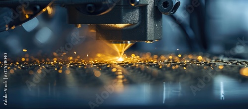 Metal printing platform using laser sintering technology for progressive additive manufacturing. photo