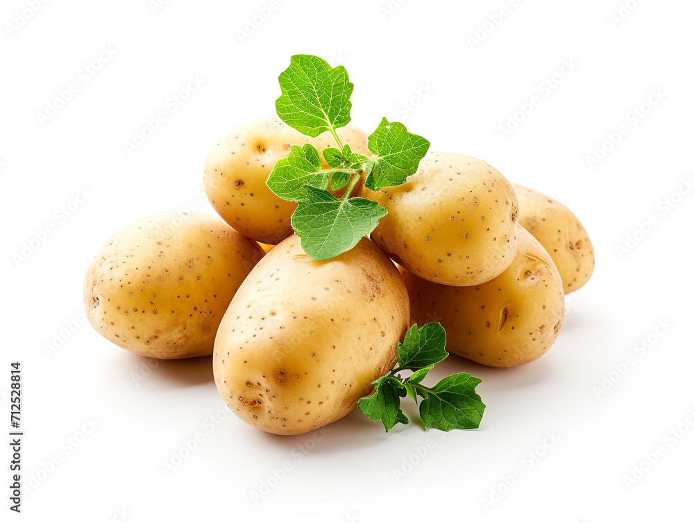 Fresh potato isolated on white background. Minimalist style. Fresh potato isolated on white background. Minimalist style.